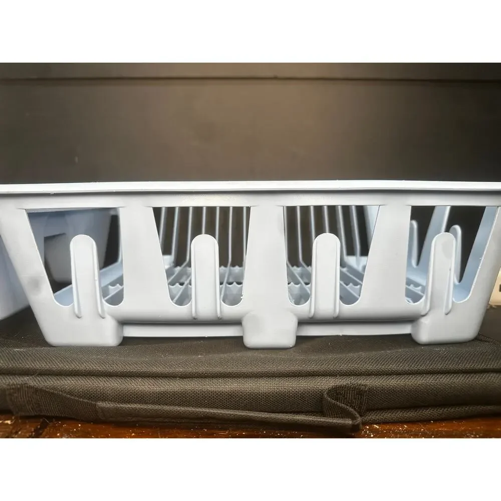 VTG Rubbermaid Twin Sink Dish Drying Drainer Country Blue 6049 *1 slat broken